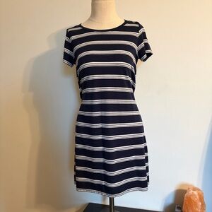 Cotton On Navy & White Striped Short Sleeve Mini Dress